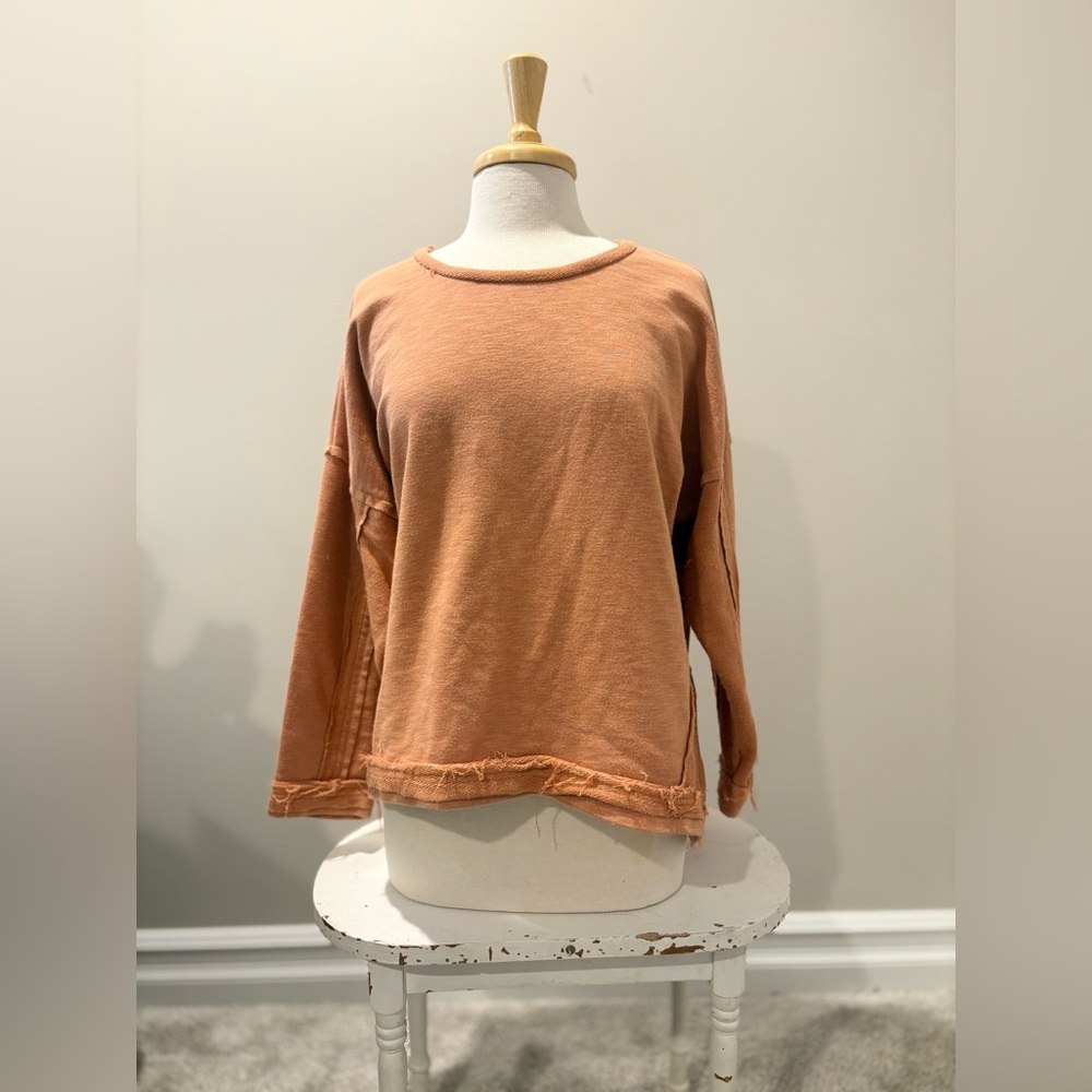 Women's Casual Crew Neck Sweater - Rust